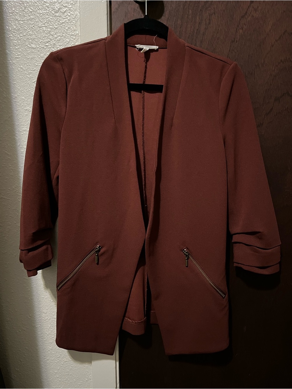 Women’s Open-Front Blazer Jacket in Rust